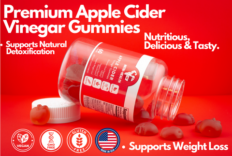 Nutri-Health Builders Premium Apple Cider Vinegar Gummies 60-Count/ 30-Day Supply